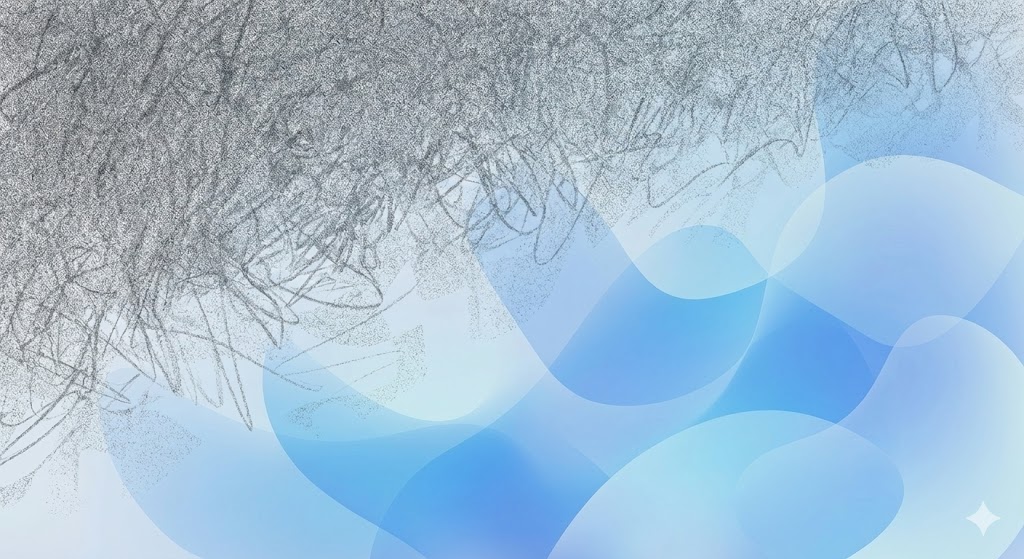 雑音が静けさへと変わっていく様子を表現した抽象アート