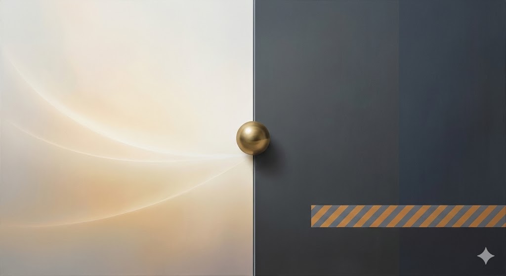 効果とリスクのバランスを象徴する抽象イラスト