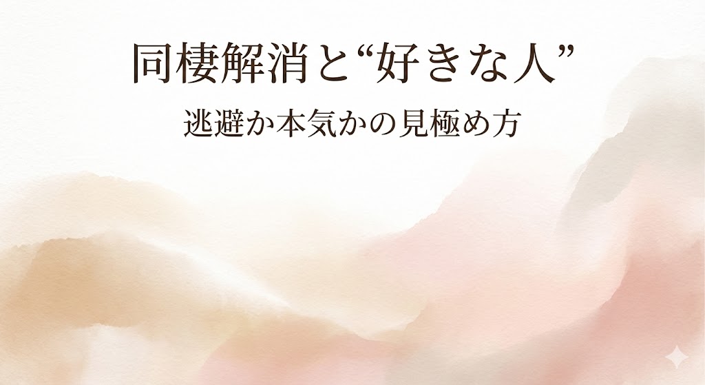 同棲解消の時期に好きな人ができたときの判断ガイドを示す文字入りアイキャッチ画像