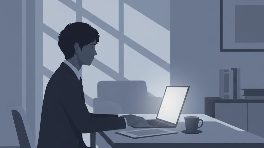 就職活動の相談相手を選ぶテーマを表現した、おしゃれでミニマルな就活イメージ画像